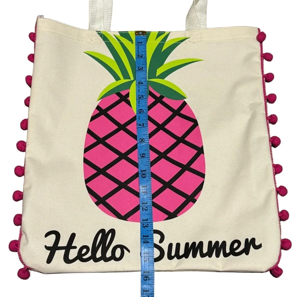 Hello Summer Pink Pineapple Tote Bag